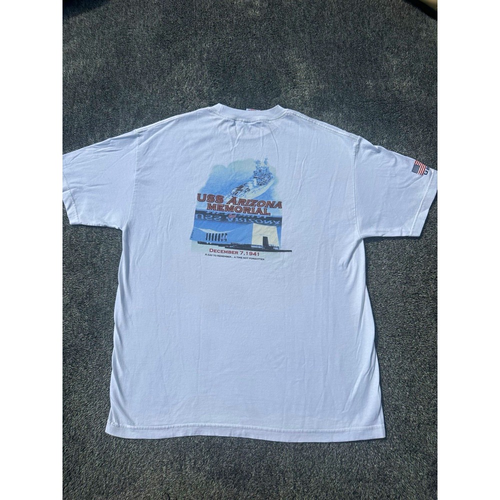 USS Arizona Memorial Pearl Harbor Hawaii T Shirt Mens XL USA Military Navy Tee